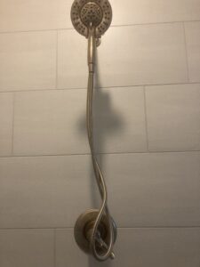 Shower head in Arkansas home bathroom