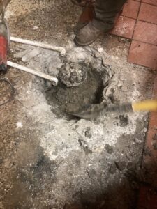 Plumbing technician at work