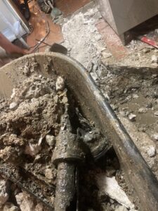 Excavating plumbing project
