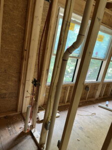 Drainage pipe in new home