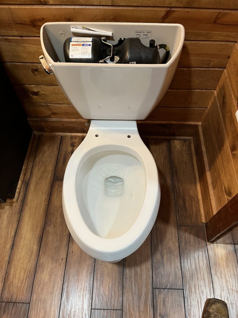 Modern toilet installed in Arkansas home
